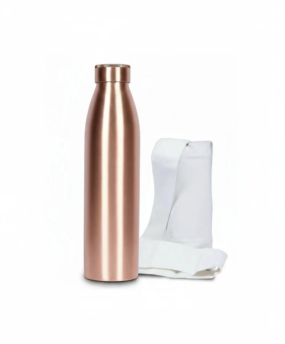 Copper Water Bottle For Drinking 34 Oz Extra Large - 99% Pure Copper Vessel For Drinking - vankriti
