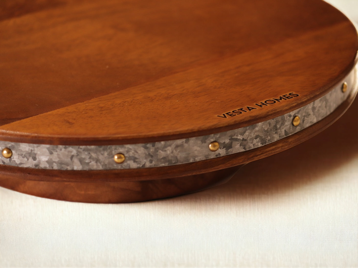 Alfa 360 Degree Large Rotating Wooden Cake Stand