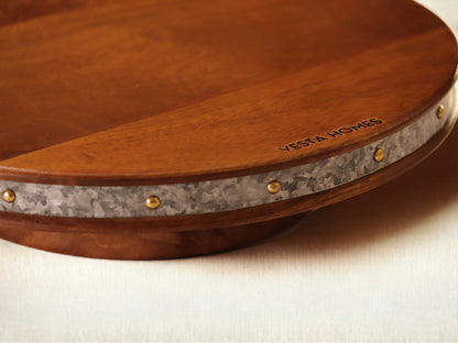Alfa 360 Degree Large Rotating Wooden Cake Stand