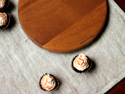 Alfa 360 Degree Large Rotating Wooden Cake Stand