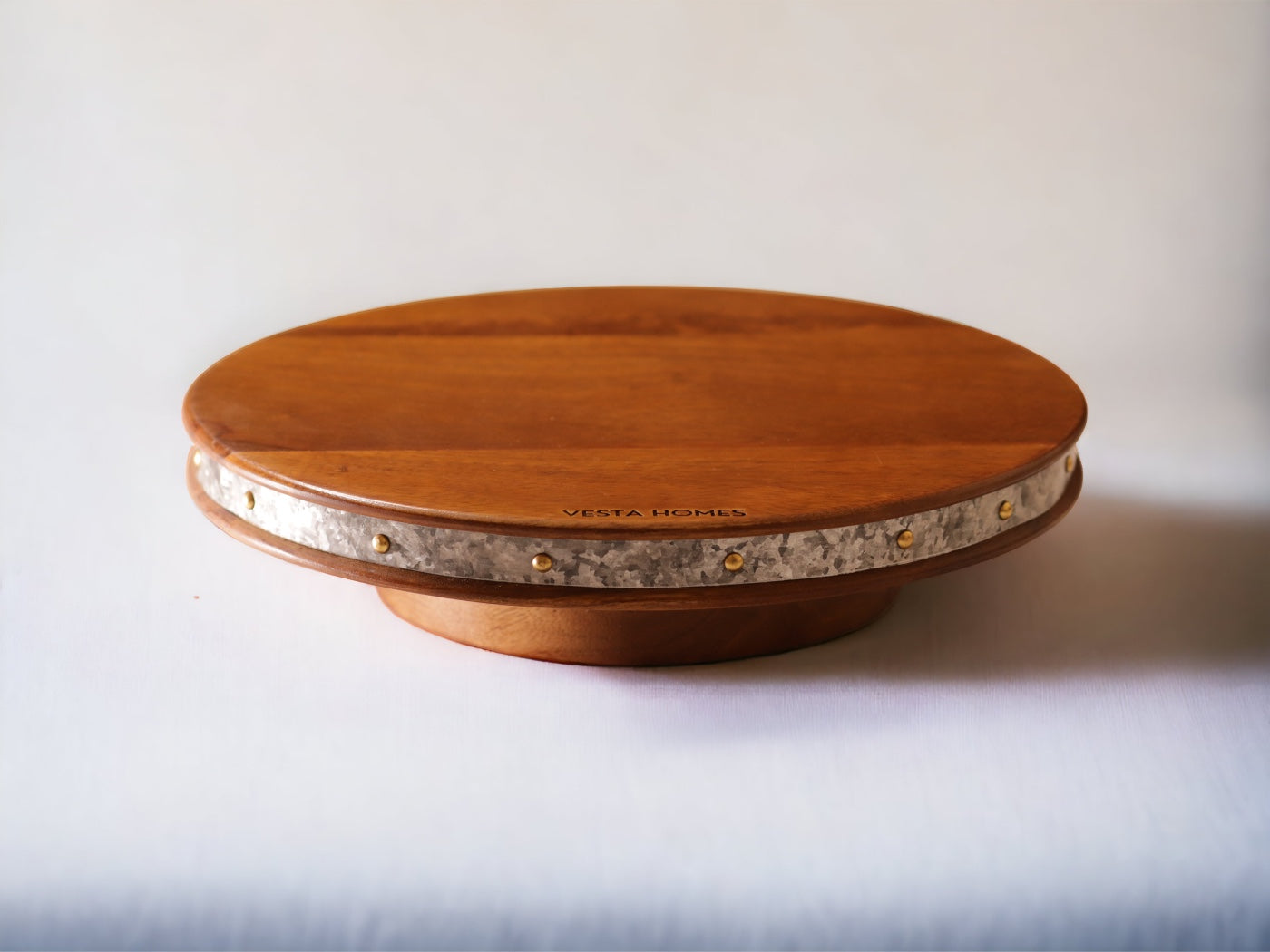 Alfa 360 Degree Large Rotating Wooden Cake Stand