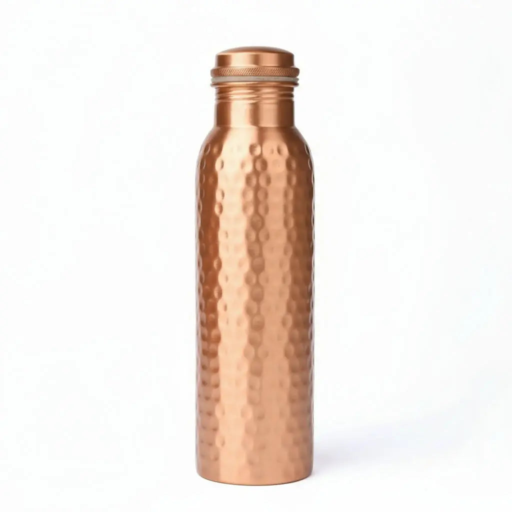 Hammered Copper Water Bottle 34 oz  - Sport Fitness Yoga 1000 ml vankriti