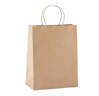 GENERIC 10x14x4 inch and 100 GSM Brown Paper Parcel Bag With Handle