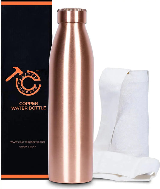 Copper Water Bottle For Drinking 34 Oz Extra Large - 99% Pure Copper Vessel For Drinking - vankriti